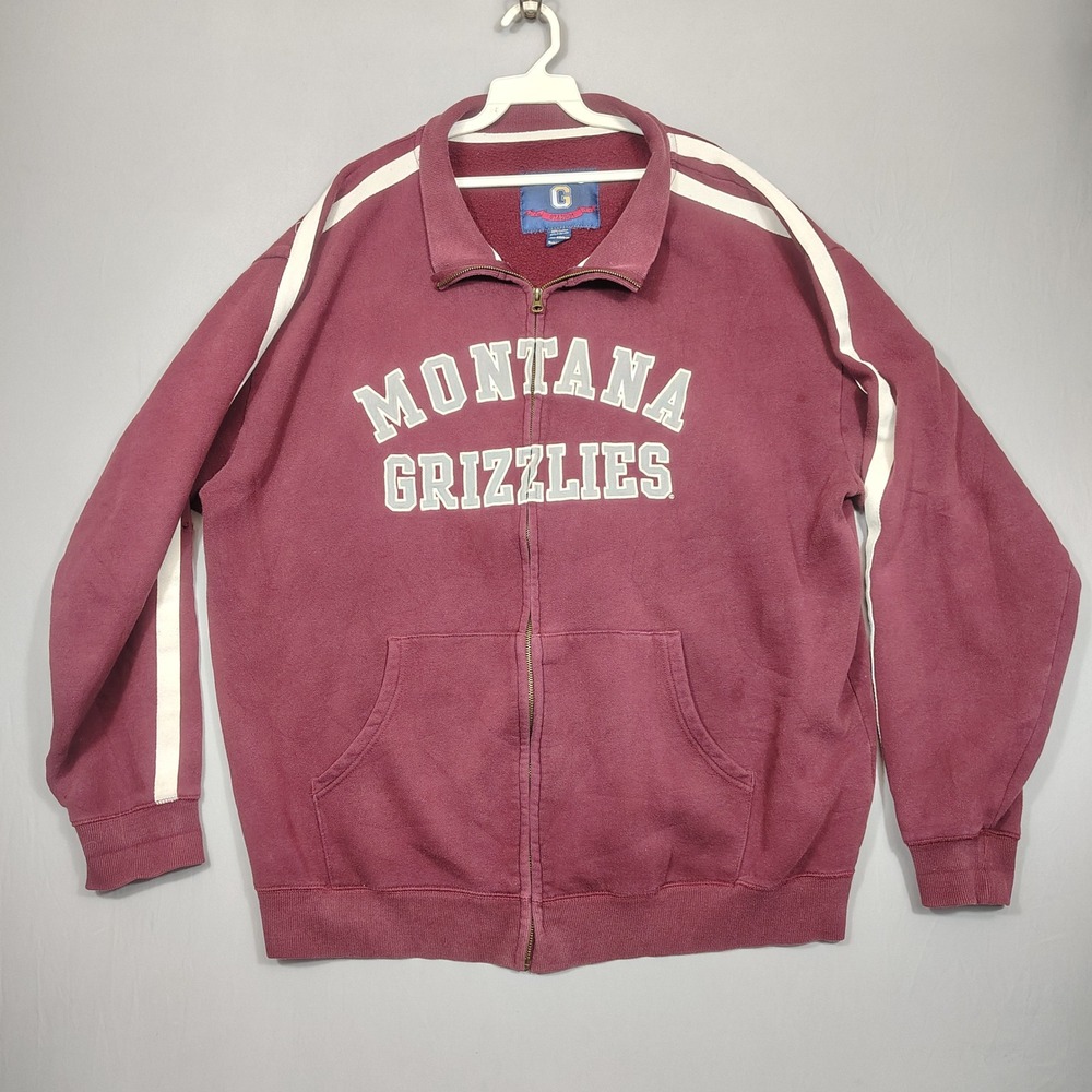 Montana Grizzlies Gear For Sports Full Zip Mens XXL NCAA Football Maroon Good